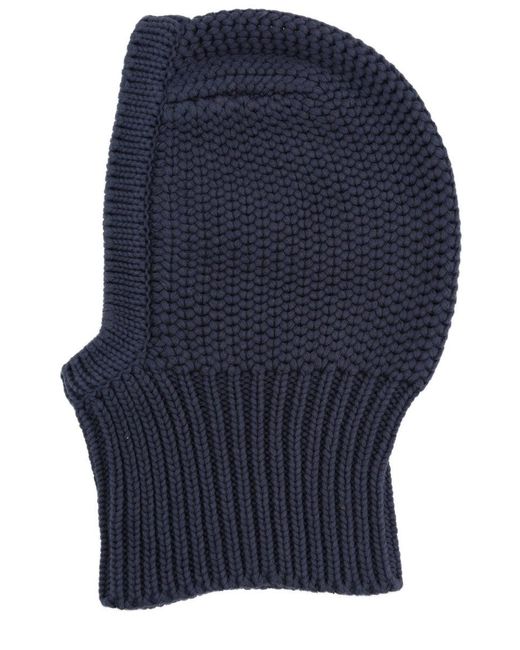 YMC Blue Knitted Balaclava for men