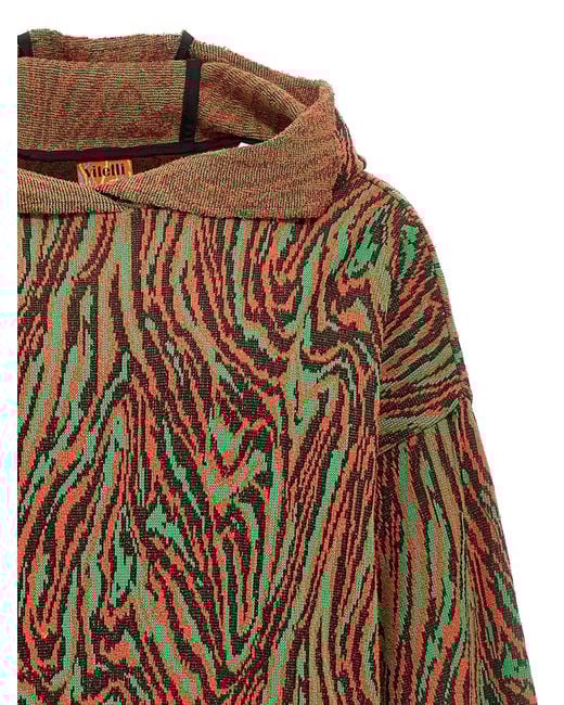 VITELLI 'Flow Jacquard' Kapuzenpullover in Brown für Herren