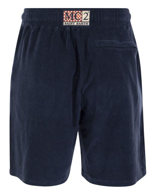 Mc2 Saint Barth Blue Sponge Bermuda Shorts