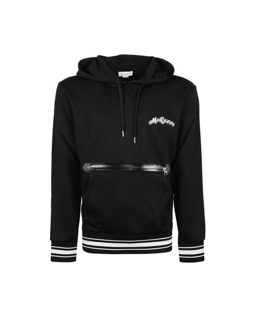McQueen Black Hoodies for men