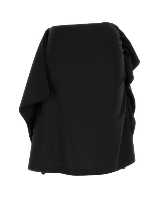 Loewe Black Wool Skirt