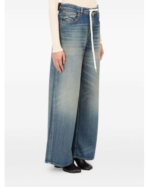 MM6 by Maison Margiela Blue Wide-Leg Denim Cotton Jeans