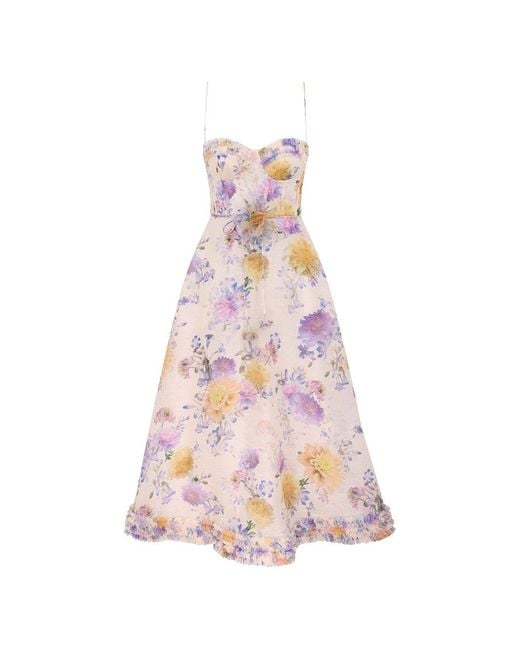 Zimmermann Pink Luna Midi Dress