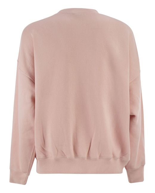 Polo Ralph Lauren Pink Cotton Blend Sweatshirt With Embroidered Logo