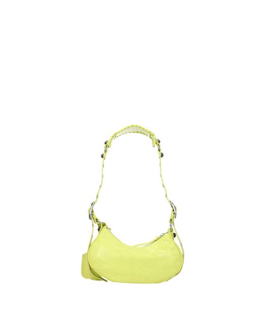 Balenciaga Yellow Le Cagole Crossbody Bag /Lime Leather