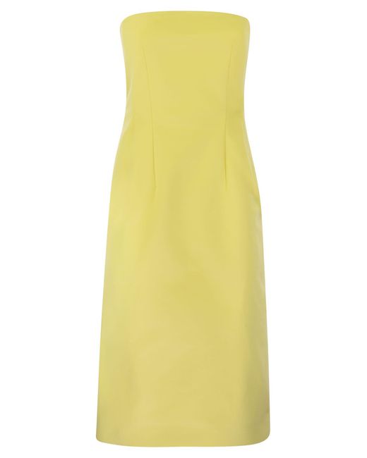 Editta Double Cotton Bustier Dress di Sportmax in Yellow