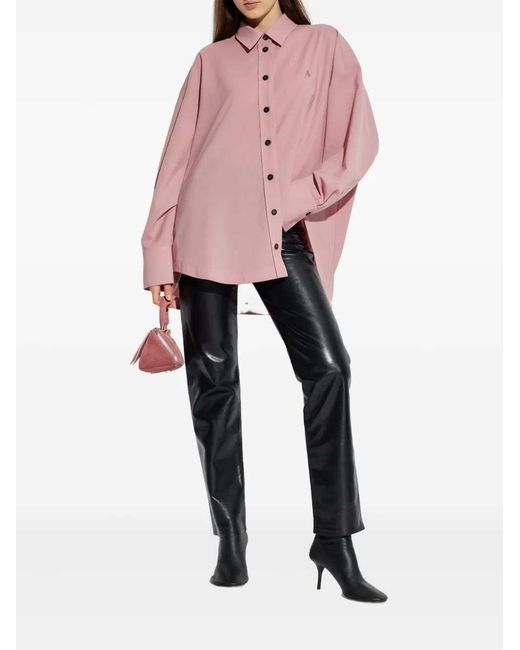 The Attico Pink Diana Shirt With Logo