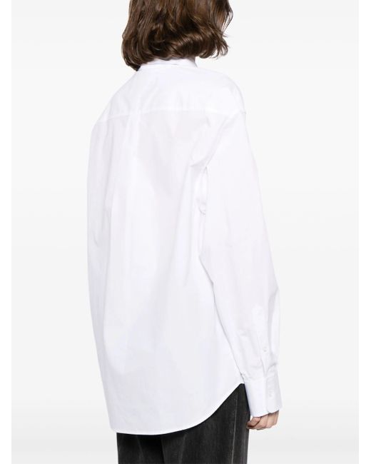 Alexander Wang White Boyfriend Shirt With Logo Flag Tag