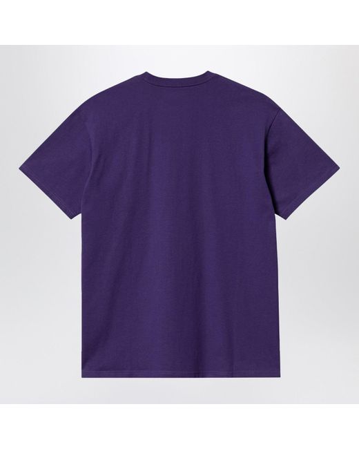 Carhartt Purple S/S Chase Tyrian Coloured Cotton T Shirt for men