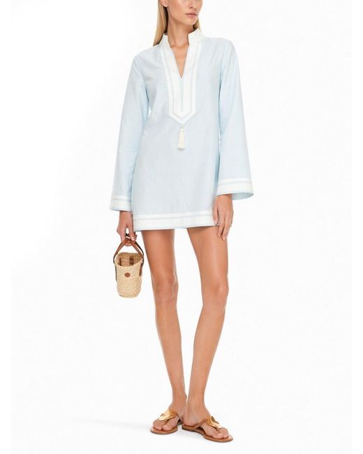 Tory Burch Blue Cotton Tory Tunic Shirt