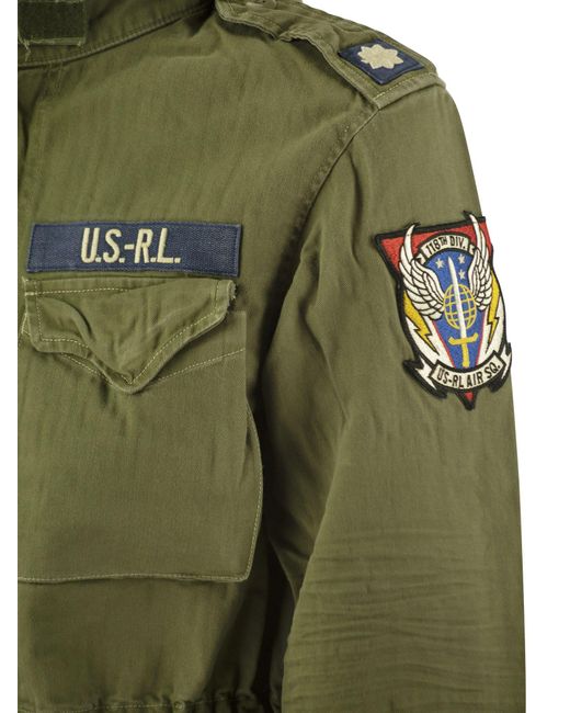 Iconica giacca militare con patch di Polo Ralph Lauren in Green da Uomo