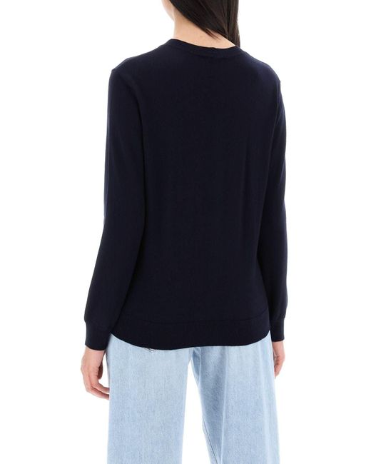 A.P.C. Blue Woll Crewneck Pullover