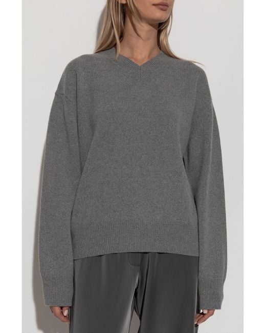 Samsøe & Samsøe Sabirgitte V Neck Sweater in het Gray voor heren