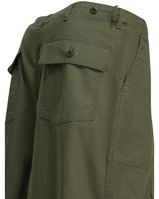 Needles Green Fatigue Cotton Parachute Pants