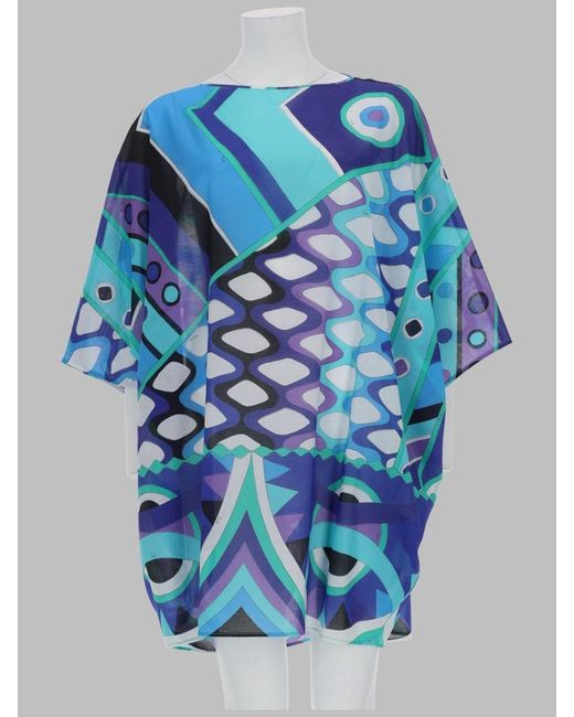 Emilio Pucci Blue Stylish Cotton Mini Dress For