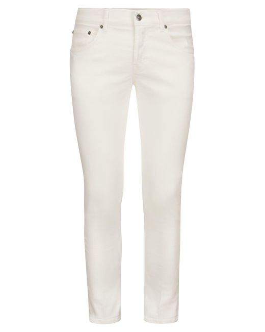 Dondup White Mius Five Pocket Trousers for men