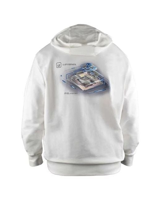 C P Company White Sweatshirt Hoodie