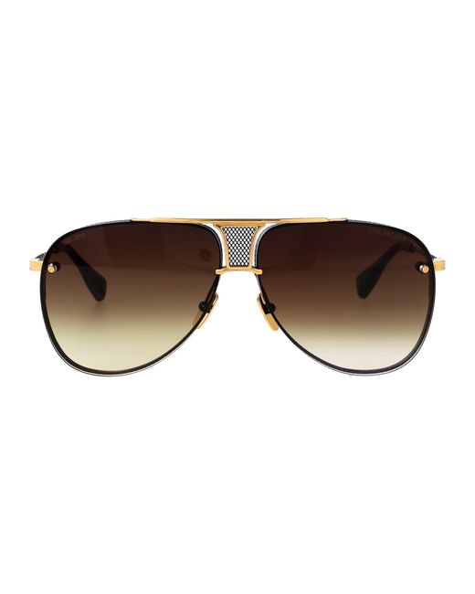 Dita Eyewear Brown Aviator Sunglasses Drx 2082 B Blk Gld Blk Gld