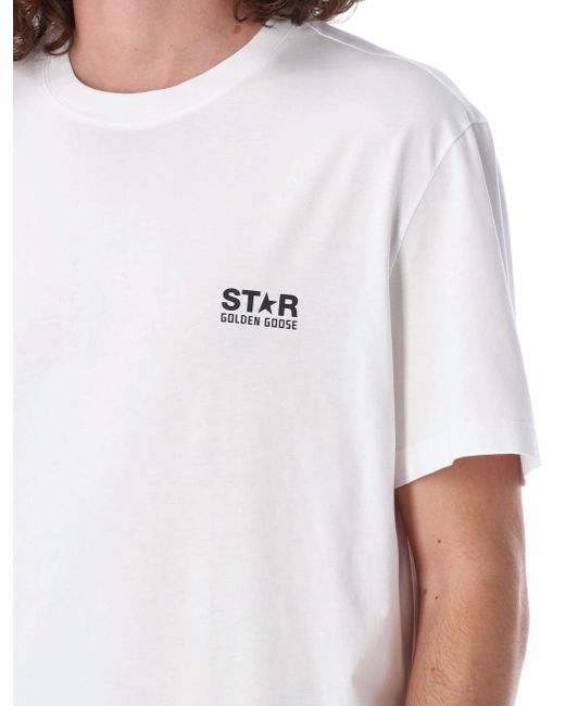 Golden Goose Deluxe Brand Crew Neck T-Shirt With Bold Star Graphic in White für Herren