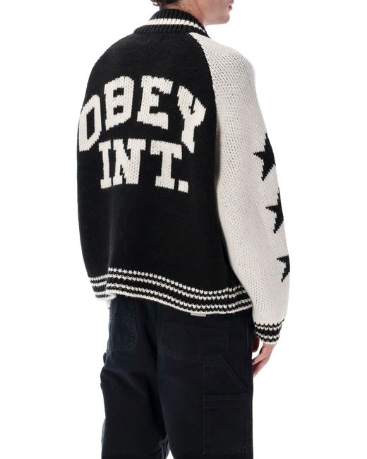 Obey Black Cowichan Zip-Up Sweater for men