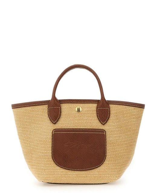 Longchamp Brown Le Pliage Collection Xs Basket Bag