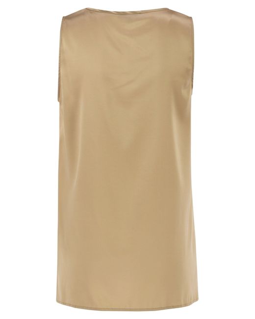 Antonelli Natural Sleeveless Silk Stretch Top