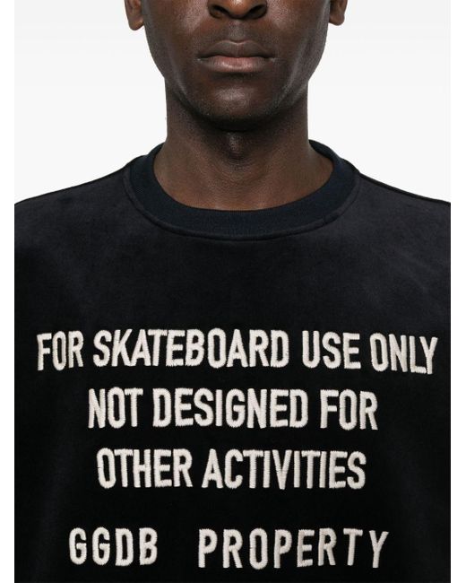 Golden Goose Deluxe Brand Black Velours Skate Sweatshirt