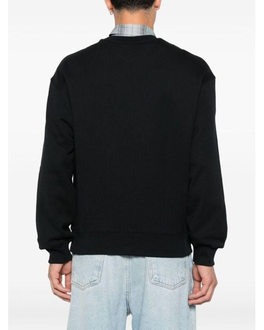 Maison Kitsuné Wide Leg Broek in het Black