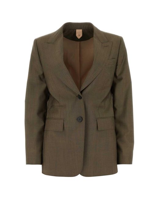 Max Mara Green Mud Wool Blend Apice Blazer