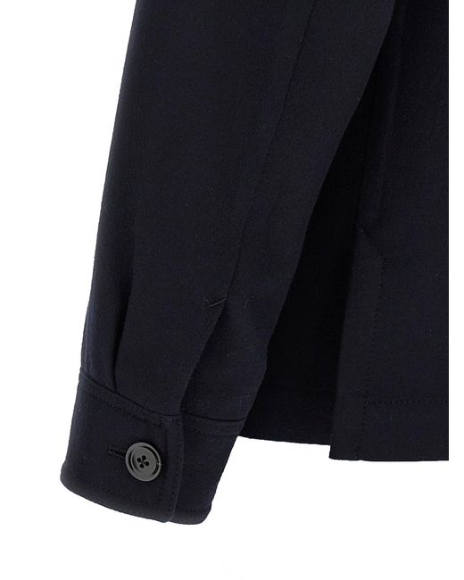 Tom Ford 'Double Splittable Light Wool' Overshirt in Blue für Herren