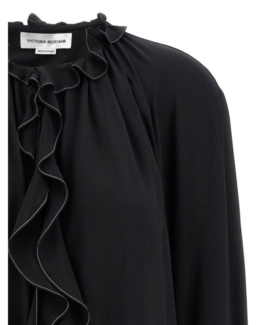 Victoria Beckham 'ruche' Blouse in het Black