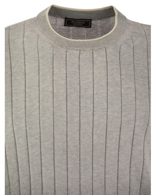 T-shirt en fil crépe en coton pur Peserico en coloris Gray