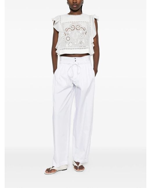 Self-Portrait White Lace Frill Top