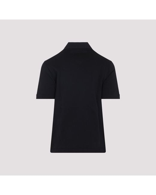 Jil Sander Black Knitted Collar Polo