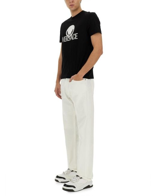 Versace Black 'Medusa' Print T-Shirt for men
