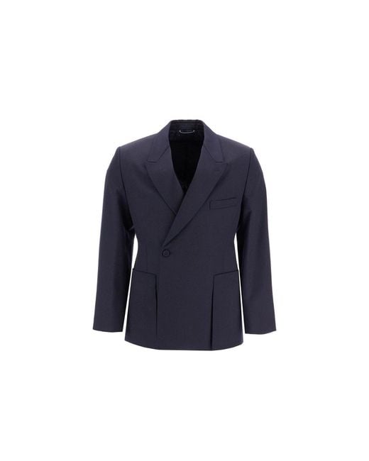 Dior Blue Wool Blazer Jacket for men