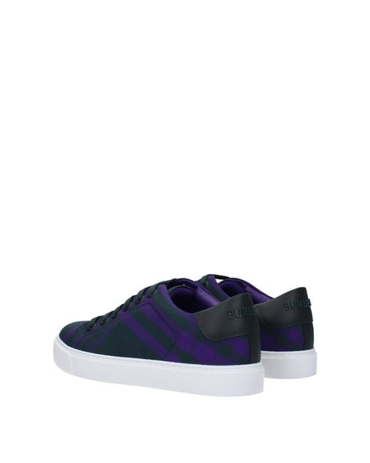 Burberry Blue Albridge Check Low-top Sneakers