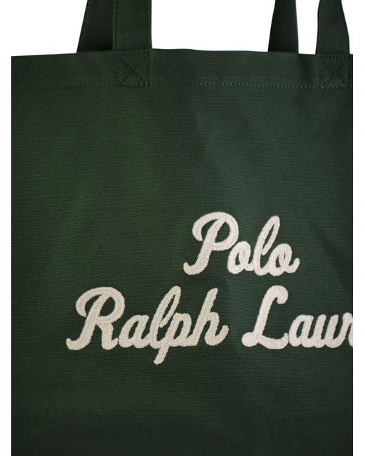 Polo Ralph Lauren Green Embroidered Canvas Tote for men