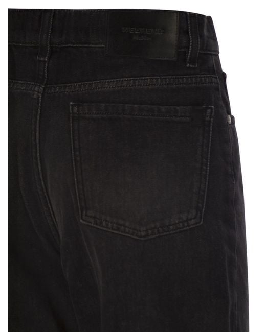 Weekend by Maxmara Black Wkdcaduca Wide Leg Cotton Denim Jeans