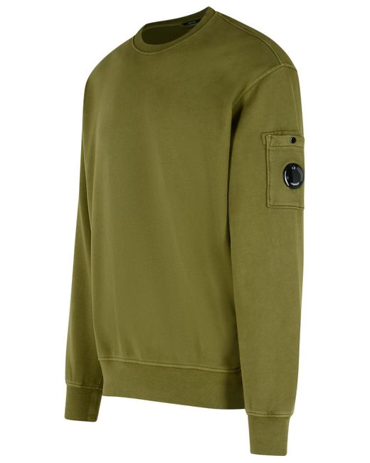 C P Company Green Brushed' Cotton Sweatshirt for men
