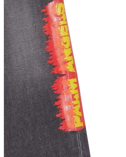 Palm Angels Gray Denim Pant