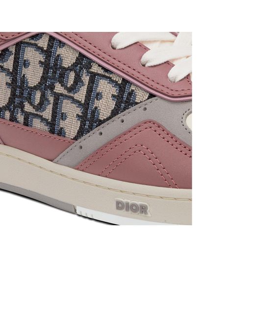 Dior Pink Oblique Leather Sneakers for men