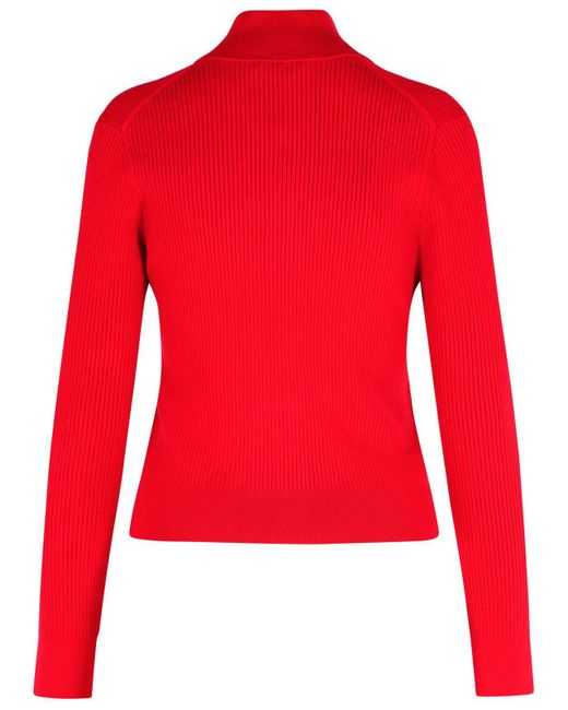 J.W. Anderson Red Crimson Cotton Blend Turtleneck Sweater