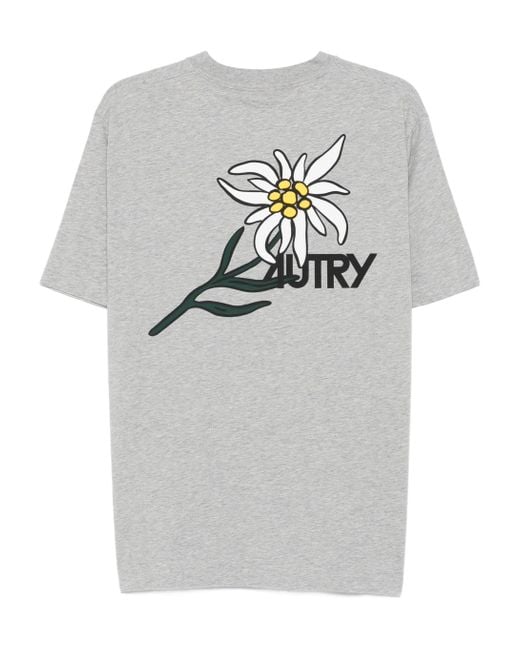 Autry Gray Edelweiss Cotton T-Shirt