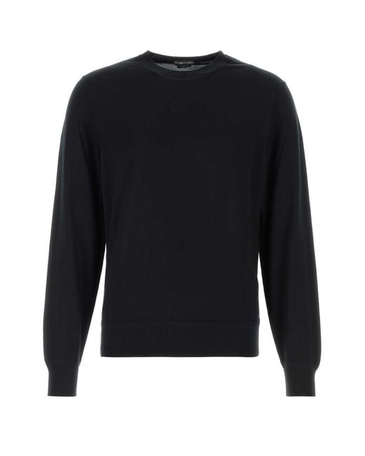 Tom Ford Blue Crew Neck Sweaters for men