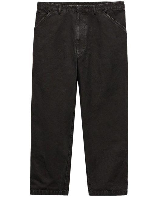 Prada Black Triangle Logo Wide Leg Jeans for men