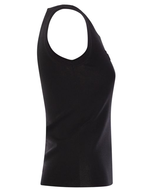 Max Mara Black Pentola Viscose Crepe Top