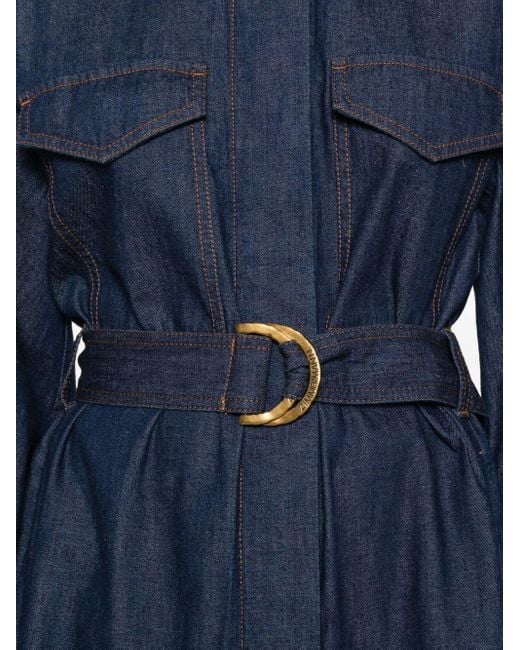 Zimmermann Blue Structured Denim Midi Dress