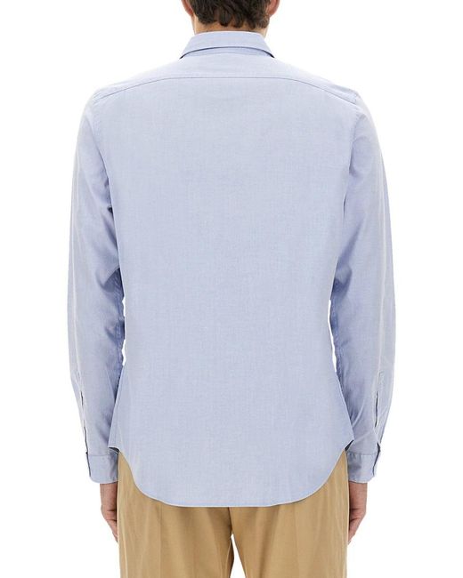 Paul Smith Blue Tailored Fit Shirt With Classic Collar for men