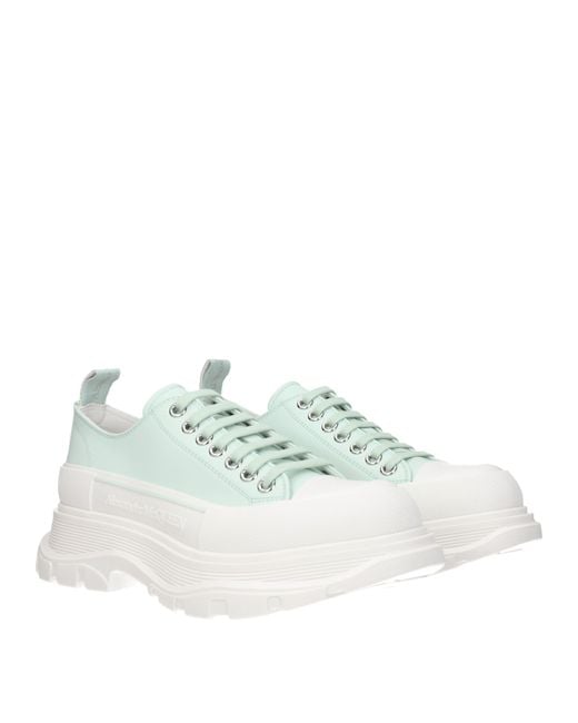 Alexander McQueen White Sneakers Uomo Pelle Verde/Acqua for men